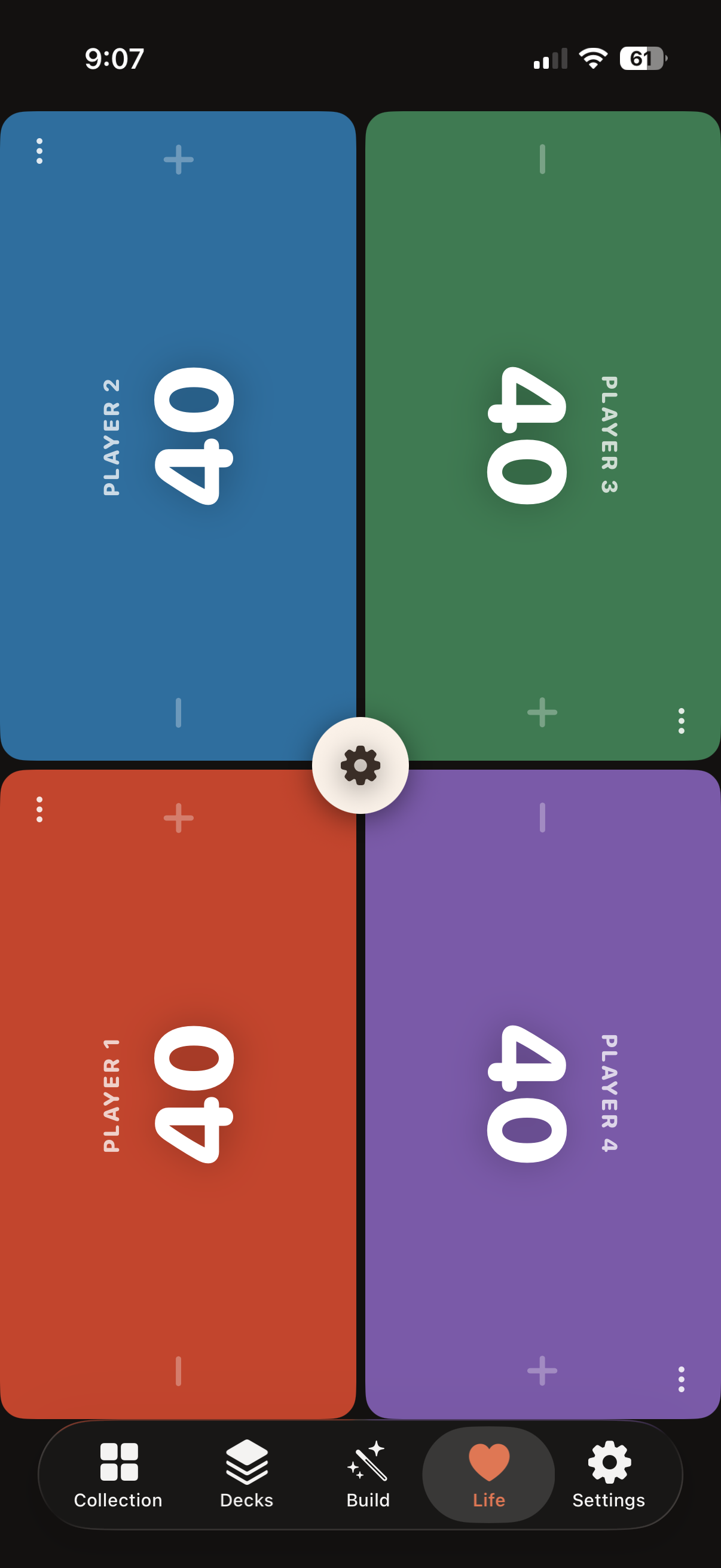 The life counter board with four seats